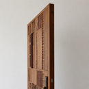 Hand-Carved Moroccan Wooden Door, Abstract Geometric Entry, Textured Panels, Custom Size