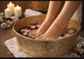Set of 2 Hand Hammered Moroccan Hammam Foot Bath Bowls – Copper Finish Spa Pedicure Basins – 40 cm / 16 in