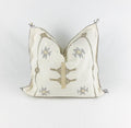 Moroccan Silk Pillow Cover, Handmade Boho Pillowcase, Ivory Beige Tribal Embroidery, Sofa Couch Accent, F - product image 1