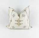 Moroccan Silk Pillow Cover, Handmade Boho Pillowcase, Ivory Beige Tribal Embroidery, Sofa Couch Accent, F - product image 2