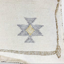 Moroccan Silk Pillow Cover, Handmade Boho Pillowcase, Ivory Beige Tribal Embroidery, Sofa Couch Accent, F - product image 9