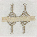 Moroccan Silk Pillow Cover, Handmade Boho Pillowcase, Ivory Beige Tribal Embroidery, Sofa Couch Accent, F - product image 3
