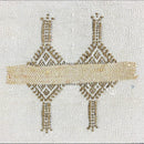 Moroccan Silk Pillow Cover, Handmade Boho Pillowcase, Ivory Beige Tribal Embroidery, Sofa Couch Accent, F - product image 6