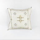Moroccan Silk Pillow Cover, Handmade Boho Pillowcase, Ivory Beige Tribal Embroidery, Sofa Couch Accent, F - product image 5