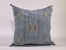 Silk Pillow Cover Handmade Moroccan Boho Blue Gray Kilim Pillowcase, Custom Sizes 18x18 to 30x30 Sofa Flo - product image 7