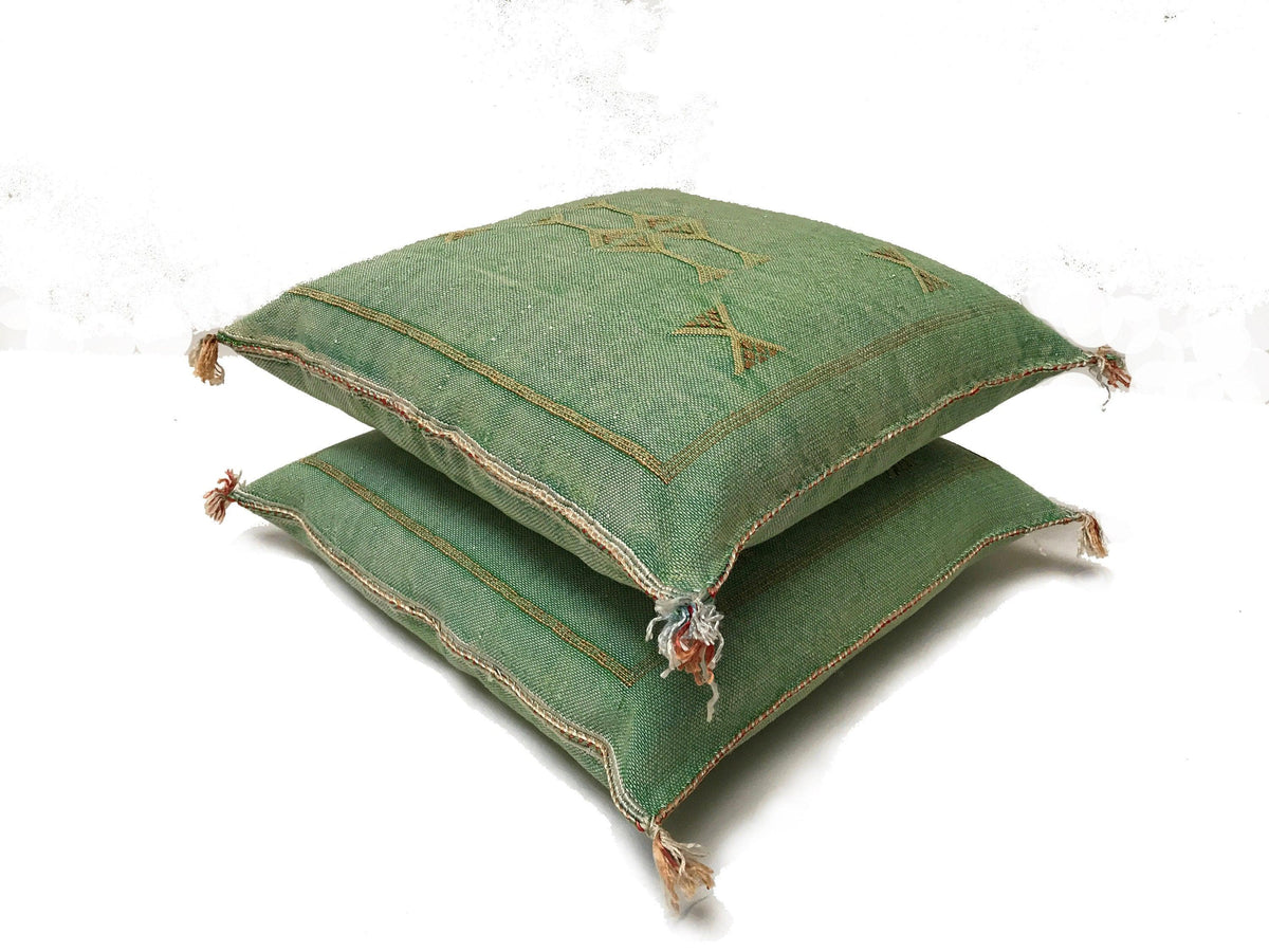 Moroccan Silk Pillow Cover, Handmade Boho Blue Sabra Pillowcase, Geometric Tribal Cushion, Custom Size So - product image 9