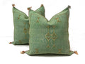 Moroccan Silk Pillow Cover, Handmade Boho Blue Sabra Pillowcase, Geometric Tribal Cushion, Custom Size So - product image 1