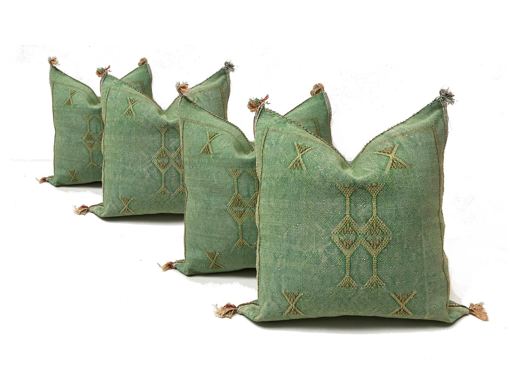 Moroccan Silk Pillow Cover, Handmade Boho Blue Sabra Pillowcase, Geometric Tribal Cushion, Custom Size So - product image 2