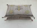 Neutral Gray Handmade Moroccan Silk Pillow Cover, Boho Kilim Pillowcase, Tribal Embroidery, Custom Sizes - product image 9