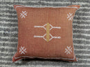 Moroccan Silk Pillow Cover, Handmade Boho Pillowcase, Rust Brown Tribal Embroidery, Custom Sizes for Sofa - product image 10