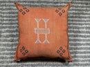 Handmade Moroccan Silk Pillow Cover, Terracotta Boho Kilim Cushion Case, Tribal Embroidered Pillowcase, S - product image 8