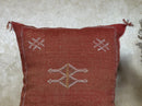 Moroccan Silk Pillow Cover, Handmade Boho Pillowcase, Elegant Terracotta Tribal Accent, Custom Sizes for - product image 3