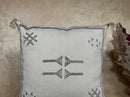 Handmade Moroccan Silk Pillow Cover, Neutral Boho Tribal Cushion Pillowcase, Custom Size Sofa Couch Floor - product image 3