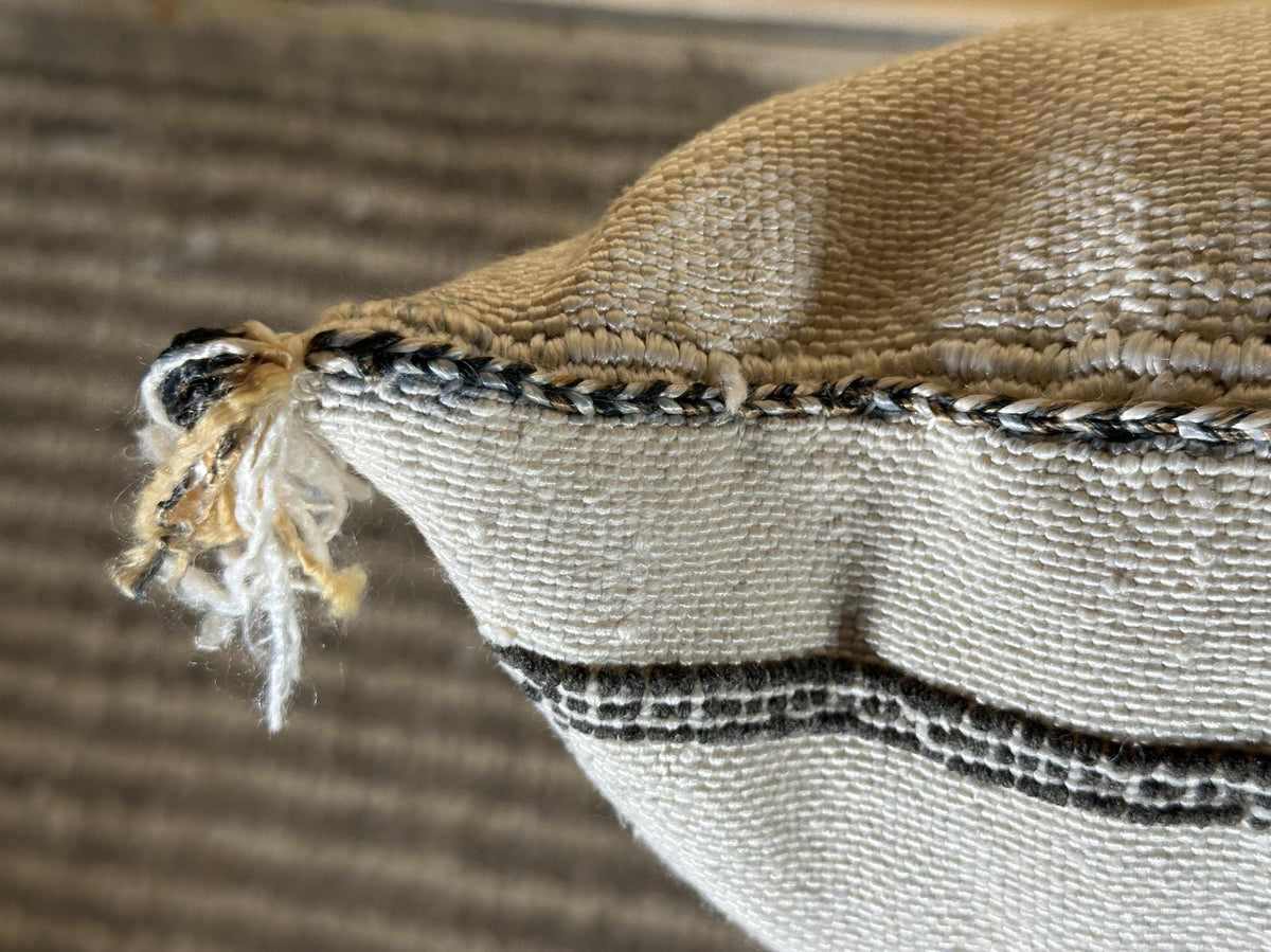 Handmade Moroccan Silk Pillow Cover, Neutral Boho Tribal Cushion Pillowcase, Custom Size Sofa Couch Floor - product image 6