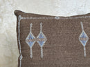 Handmade Moroccan Silk Pillow Cover, Brown Boho Pillowcase, Tribal Diamond Embroidery, Sofa Couch Floor C - product image 4