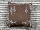 Handmade Moroccan Silk Pillow Cover, Brown Boho Pillowcase, Tribal Diamond Embroidery, Sofa Couch Floor C - product image 8