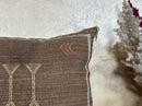 Handmade Moroccan Silk Pillow Cover, Brown Boho Tribal Pillowcase, Neutral Kilim Style Cushion Cover, Cus - product image 4