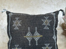 Handmade Moroccan Silk Pillow Cover, Black Boho Pillowcase, Tribal Embroidered Home Decor for Sofa Couch - product image 3