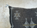 Handmade Moroccan Silk Pillow Cover, Black Boho Pillowcase, Tribal Embroidered Home Decor for Sofa Couch - product image 5