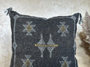 Moroccan Silk Pillow Cover, Handmade Boho Black Tribal Pillowcase, Custom Sizes, Sofa & Floor Cushion Dec - product image 3