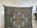 Handmade Moroccan Silk Pillow Cover, Neutral Boho Kilim Cushion, Tribal Diamond Pillowcase, Custom Sizes - product image 3