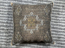 Handmade Moroccan Silk Pillow Cover, Neutral Boho Kilim Cushion, Tribal Diamond Pillowcase, Custom Sizes - product image 10