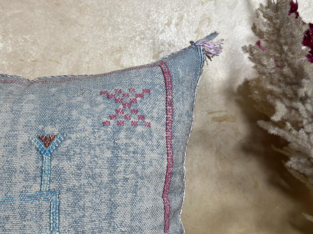 Handmade Moroccan Pillowcase, Boho Embroidered Cushion Cover, Decorative Pillow Cover for Sofa Bed Living - product image 3