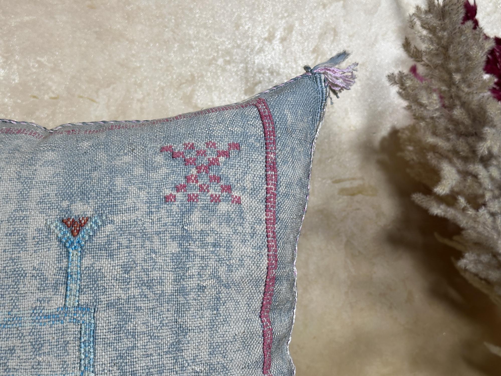 Handmade Moroccan Pillowcase, Boho Embroidered Cushion Cover, Decorative Pillow Cover for Sofa Bed Living - product image 3
