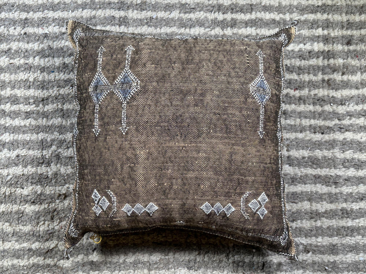 Handmade Moroccan Pillow Cover, Boho Decorative Pillowcase, Artisan Embroidered Cushion Cover for Sofa Be - product image 10