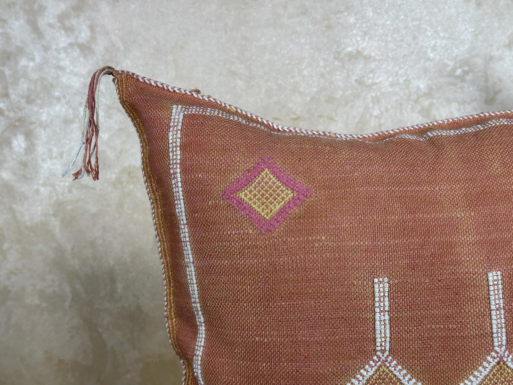 Boho Moroccan Pillow Cover, Handmade Artisan Cushion Case, Embroidered Decorative Pillowcase for Cozy Hom - product image 4