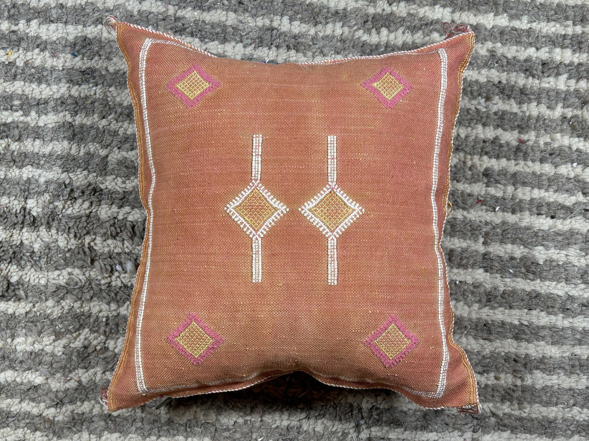Boho Moroccan Pillow Cover, Handmade Artisan Cushion Case, Embroidered Decorative Pillowcase for Cozy Hom - product image 9