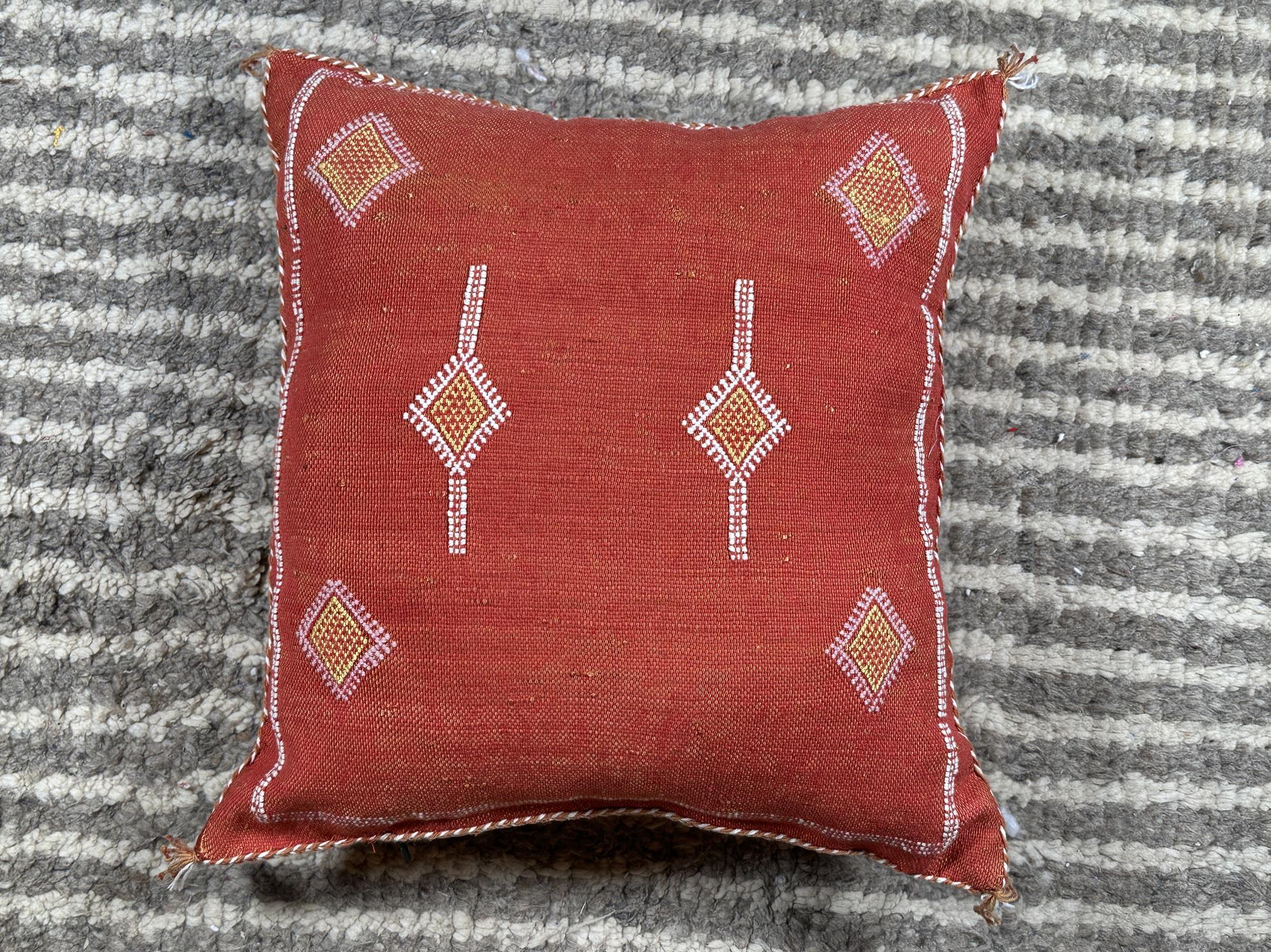 Handmade Moroccan Cushion Cover, Boho Pillowcase, Artisan Embroidered Decorative Pillow Cover for Sofa or - product image 10
