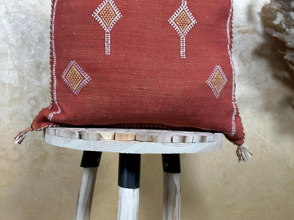 Handmade Moroccan Cushion Cover, Boho Pillowcase, Artisan Embroidered Decorative Pillow Cover for Sofa or - product image 2