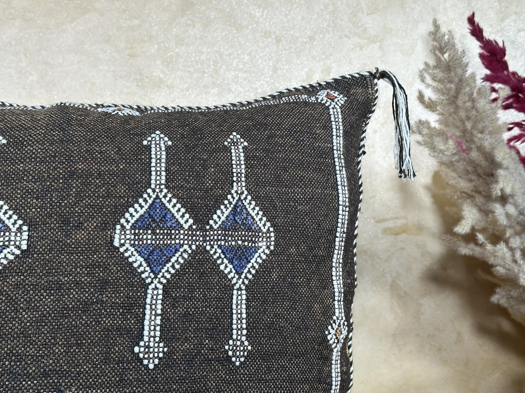 Handmade Moroccan Pillow Cover, Boho Embroidered Cushion Case, Artisan Decorative Pillowcase for Sofa Cou - product image 4