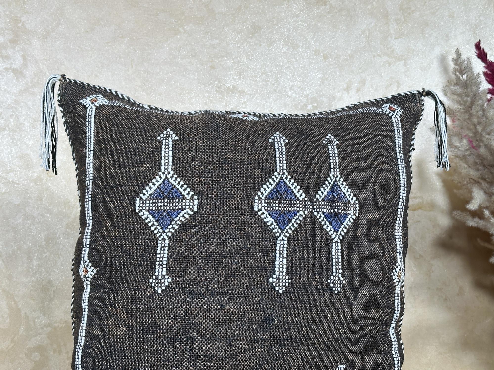 Handmade Moroccan Pillow Cover, Boho Embroidered Cushion Case, Artisan Decorative Pillowcase for Sofa Cou - product image 3