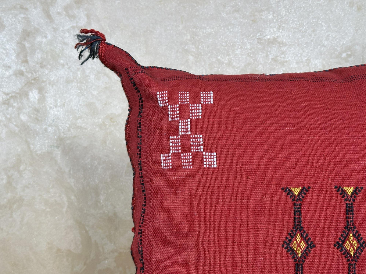 Artisan Moroccan Pillow Cover, Handmade Boho Cushion Case, Embroidered Decorative Pillowcase for Sofa Bed - product image 3