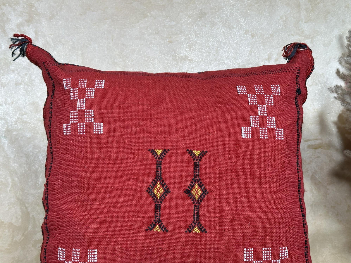 Artisan Moroccan Pillow Cover, Handmade Boho Cushion Case, Embroidered Decorative Pillowcase for Sofa Bed - product image 2