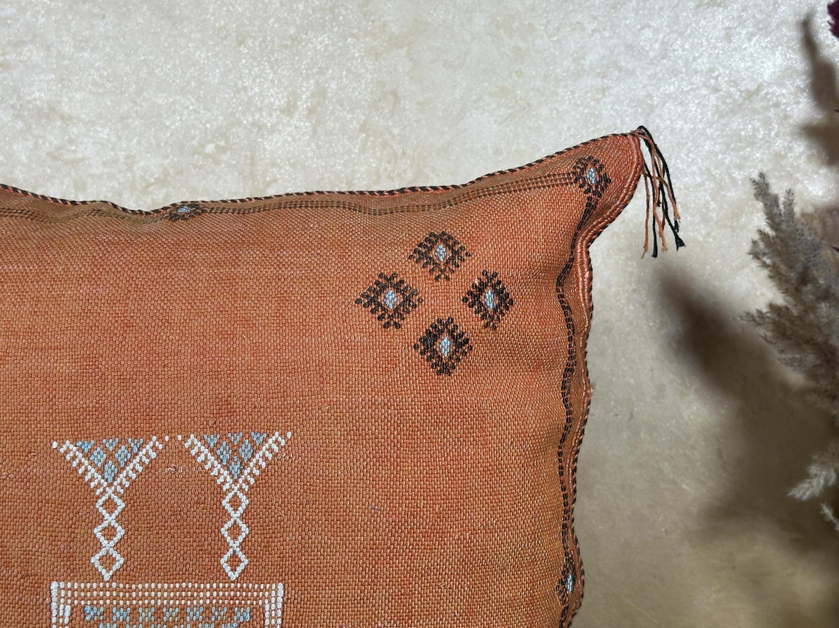 Moroccan Handmade Pillow Cover, Boho Embroidered Cushion Case, Decorative Pillowcase for Sofa Couch Bedro - product image 4