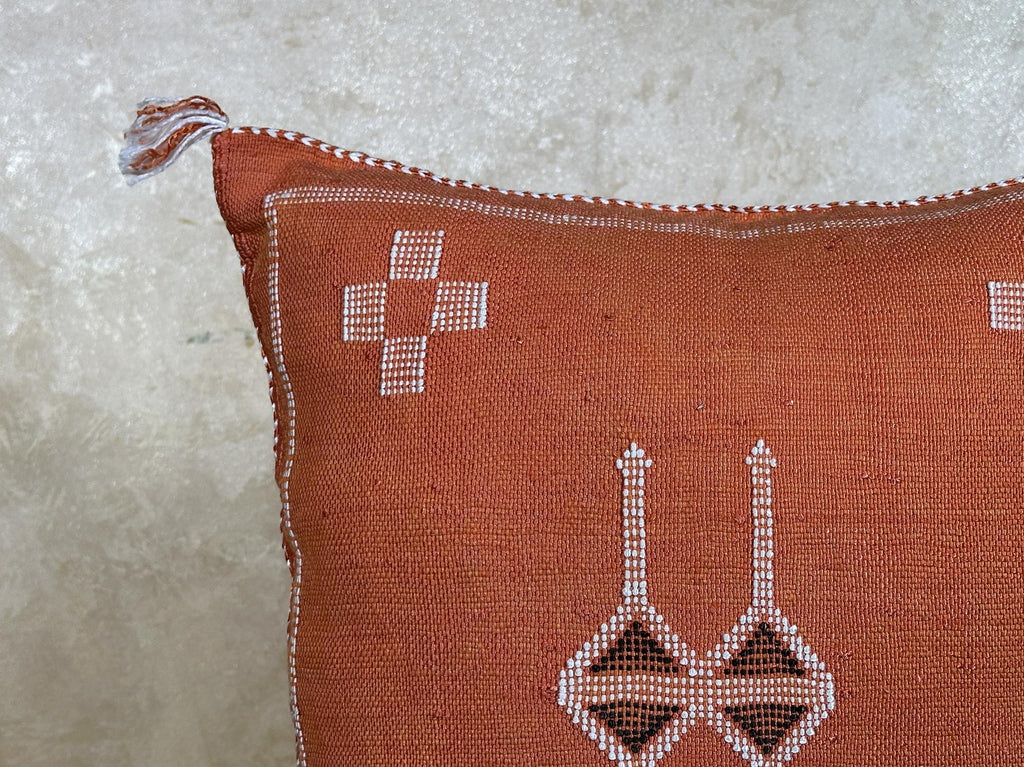 Boho Moroccan Pillowcase, Handmade Decorative Cushion Cover, Artisan Embroidered Pillow Cover for Cozy Ho - product image 5