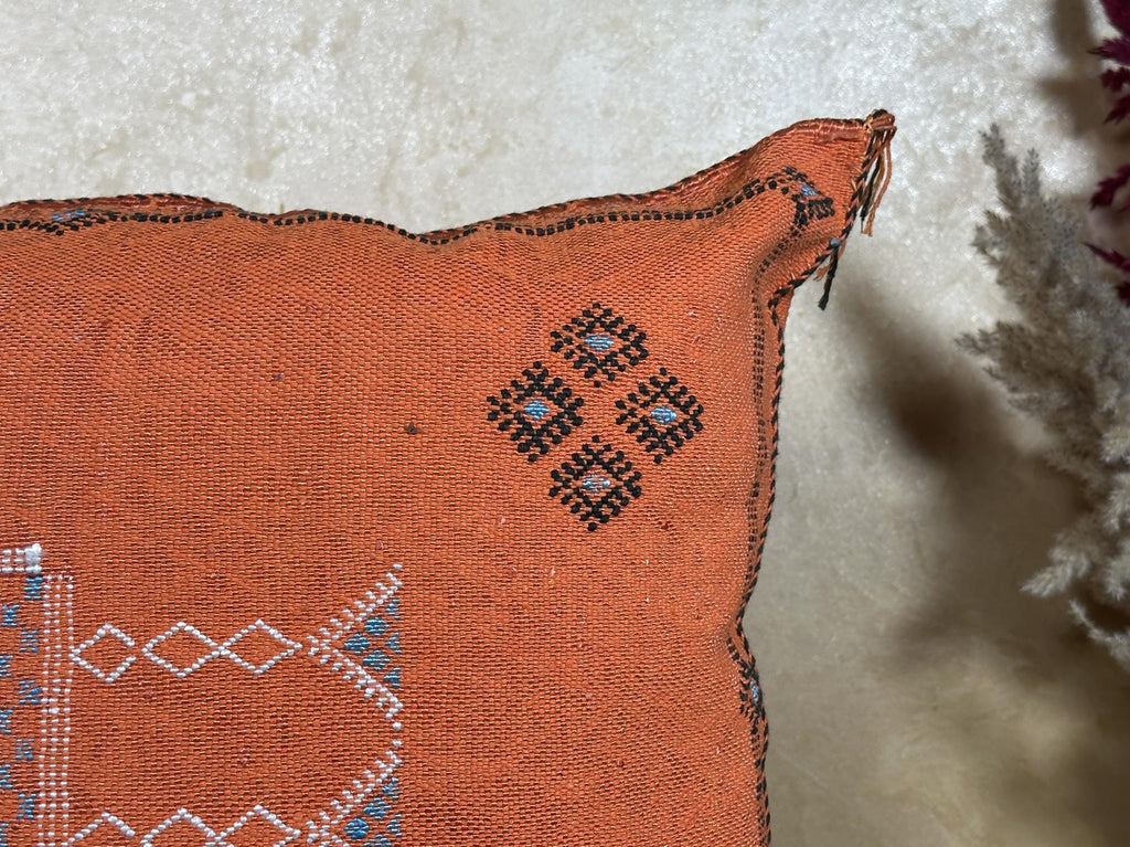 Moroccan Artisan Pillow Cover, Handmade Boho Cushion Case, Embroidered Decorative Pillowcase for Couch So - product image 3