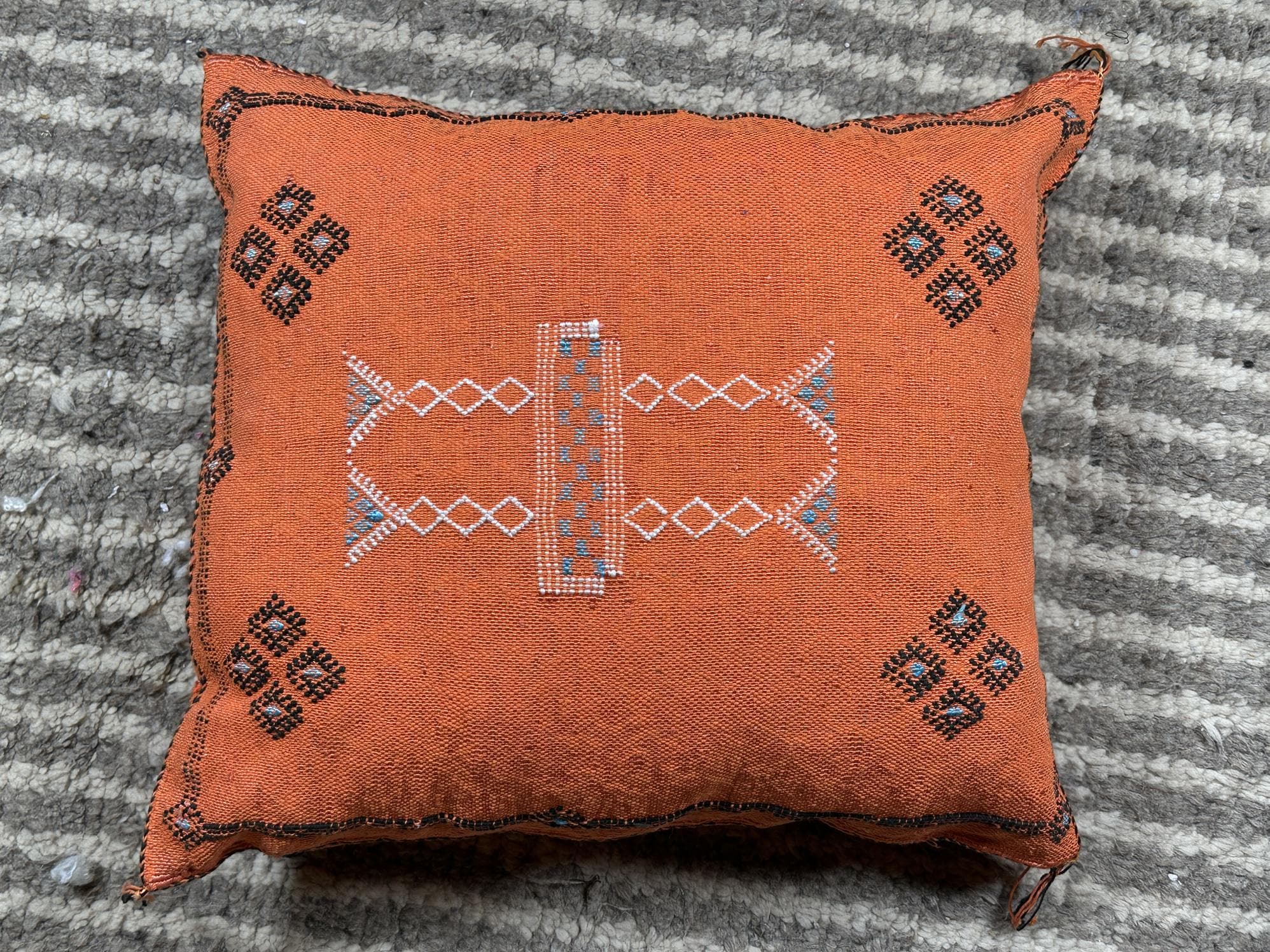 Moroccan Artisan Pillow Cover, Handmade Boho Cushion Case, Embroidered Decorative Pillowcase for Couch So - product image 9