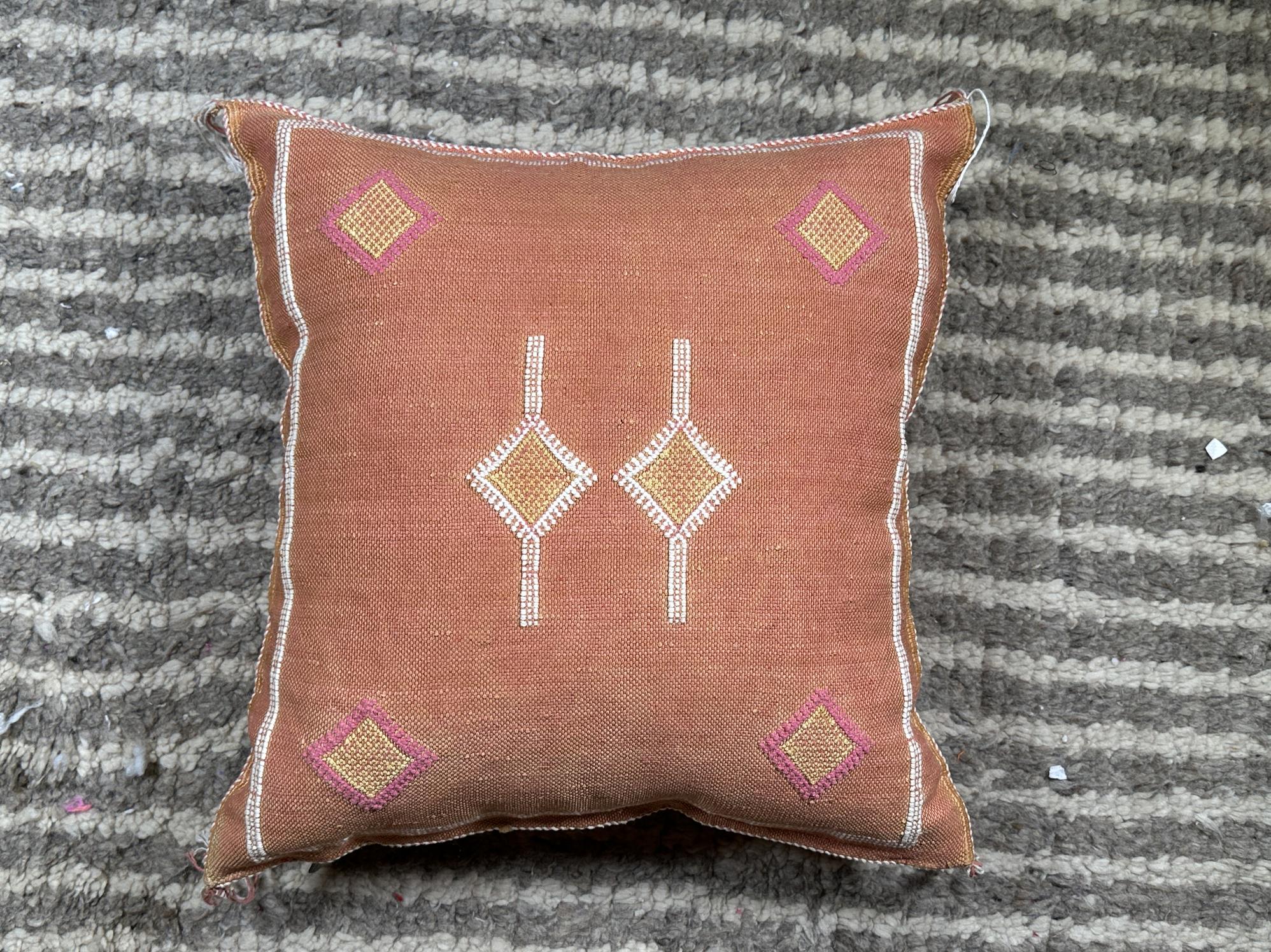 Handmade Moroccan Boho Pillow Cover, Embroidered Cushion Case, Decorative Artisan Pillowcase for Cozy Hom - product image 9