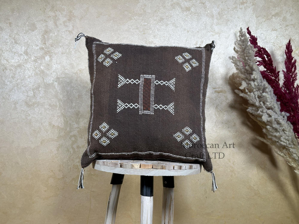 Artisan Moroccan Pillow Cover, Handmade Boho Cushion Case, Embroidered Decorative Pillowcase for Cozy Int - product image 1