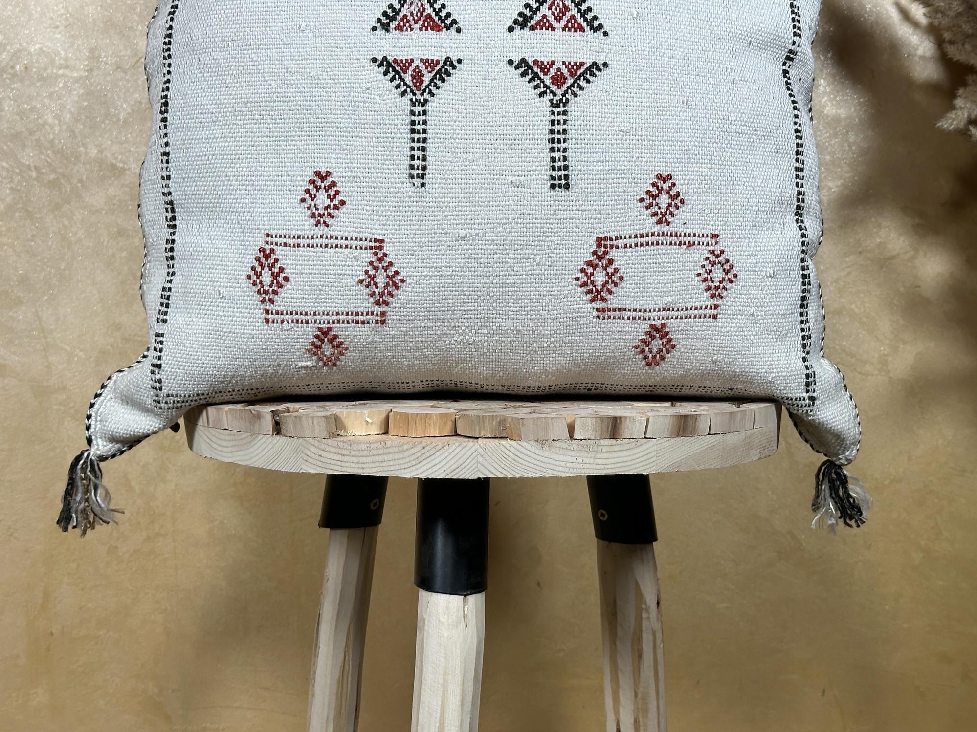 Navy Moroccan Pillow Cover, Handmade Cactus Silk Boho Cushion, Kilim Style Decorative Pillowcase - product image 2