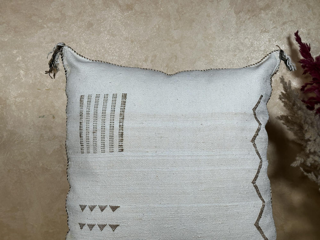 Boho Kilim Pillow Cover, Navy Moroccan Cushion, Handmade Cactus Silk Pillow for Sofa Couch Bed - product image 3