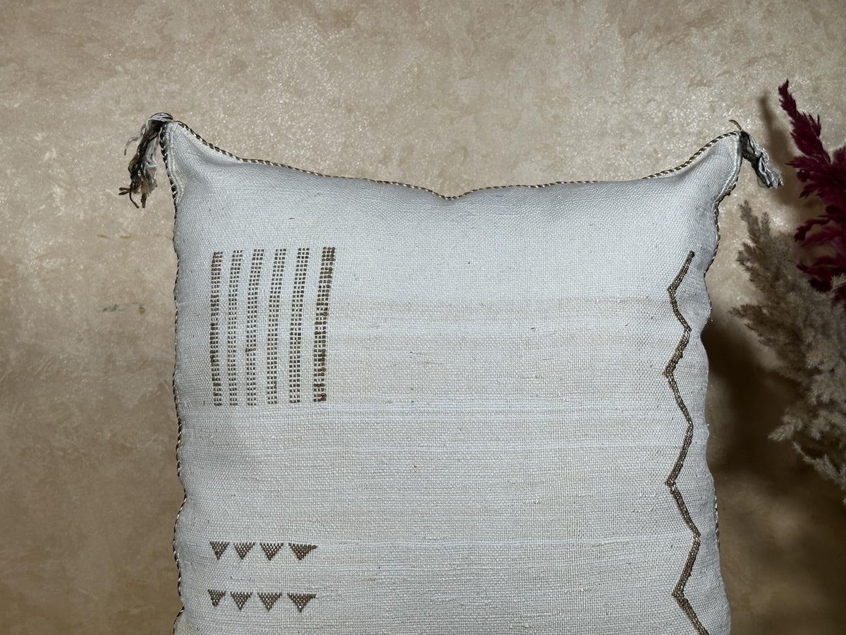 Boho Kilim Pillow Cover, Navy Moroccan Cushion, Handmade Cactus Silk Pillow for Sofa Couch Bed - product image 3