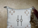 Moroccan Cactus Silk Pillow Cover, Navy Boho Cushion, Handmade Kilim Pillowcase for Home Decor - product image 3