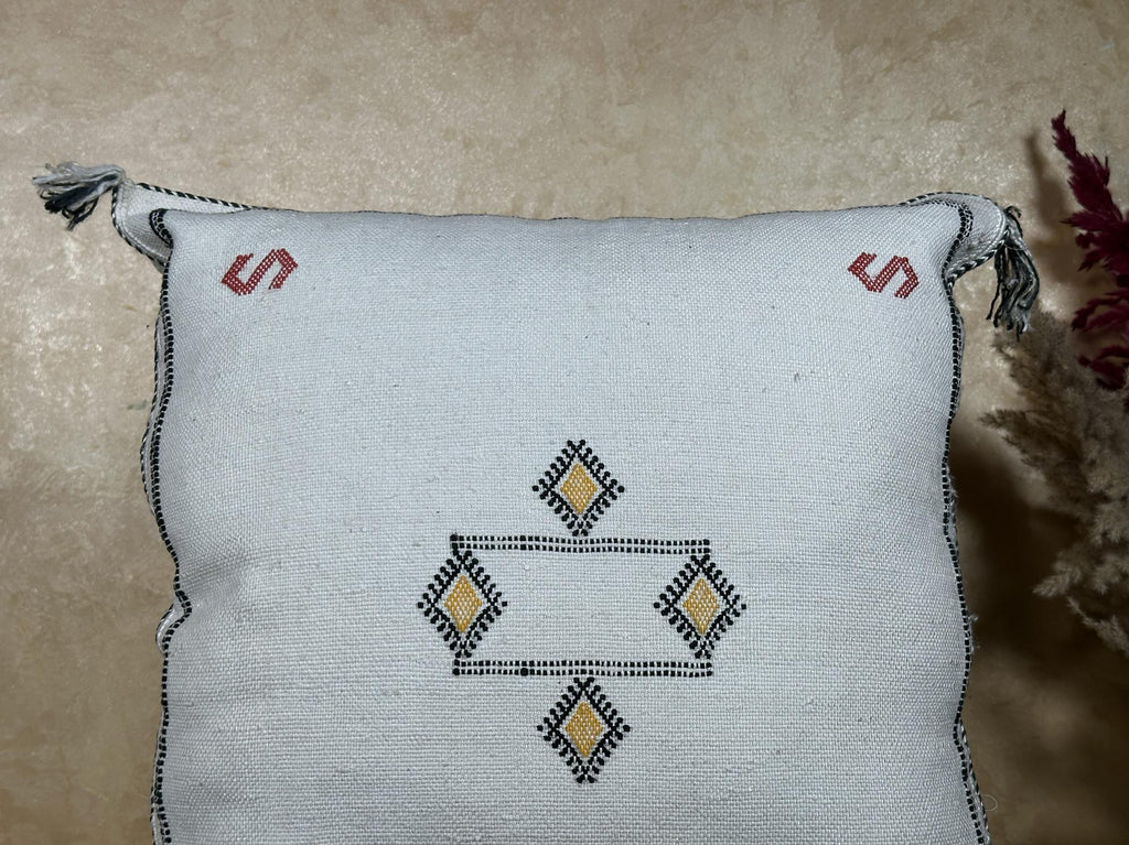 Handmade Navy Pillow Cover, Moroccan Boho Pillow, Cactus Silk Kilim Cushion Cover for Sofa Decor - product image 3