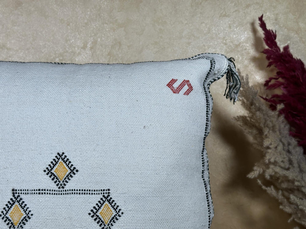 Handmade Navy Pillow Cover, Moroccan Boho Pillow, Cactus Silk Kilim Cushion Cover for Sofa Decor - product image 4