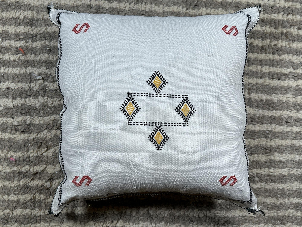 Handmade Navy Pillow Cover, Moroccan Boho Pillow, Cactus Silk Kilim Cushion Cover for Sofa Decor - product image 10